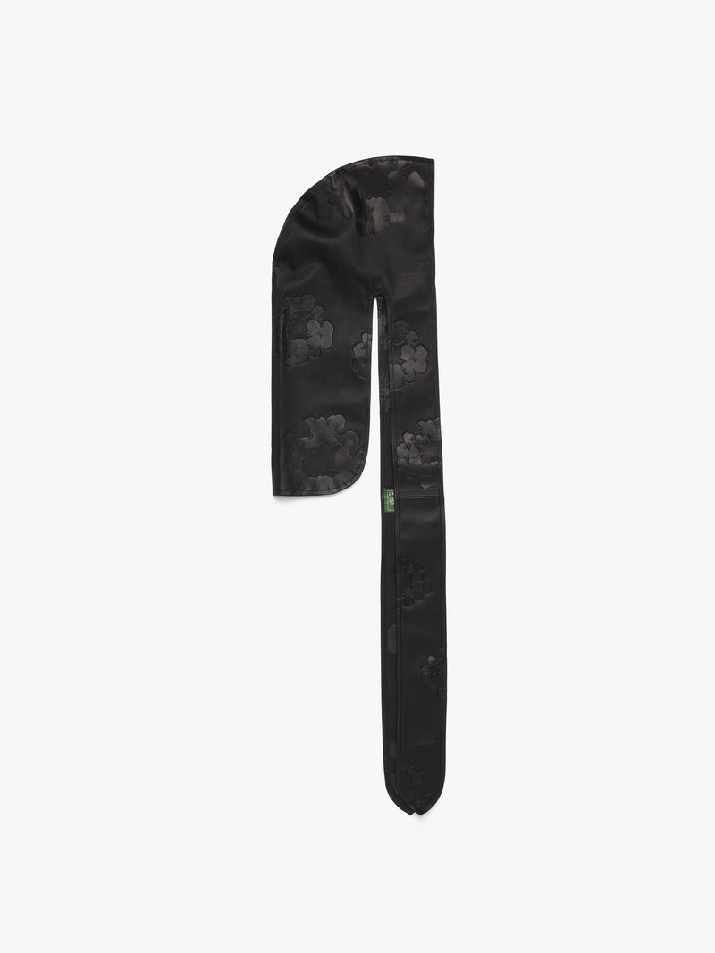 Cotton Wreath Leather Durag Black