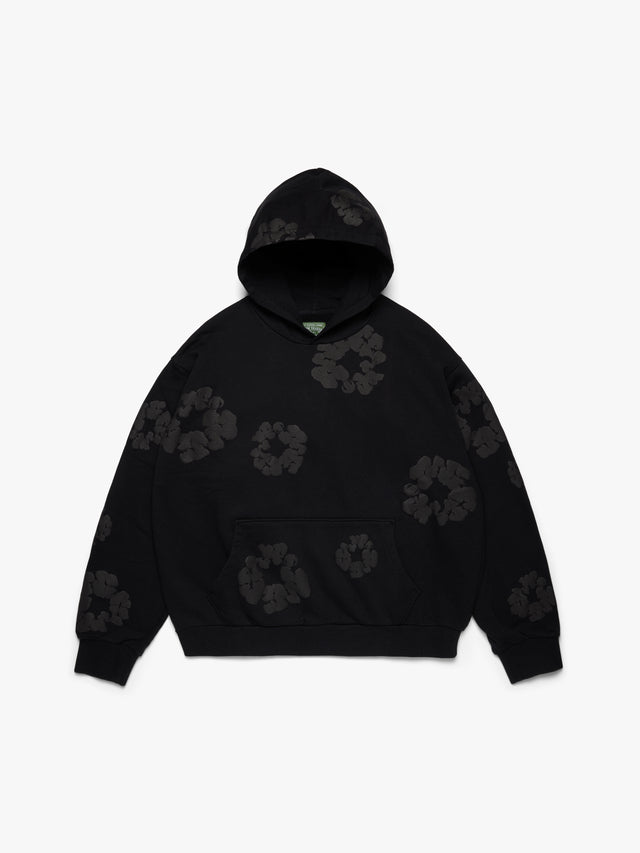 Mono Cotton Wreath Hoodie Black