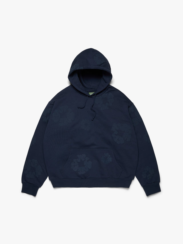 Mono Cotton Wreath Hoodie Navy