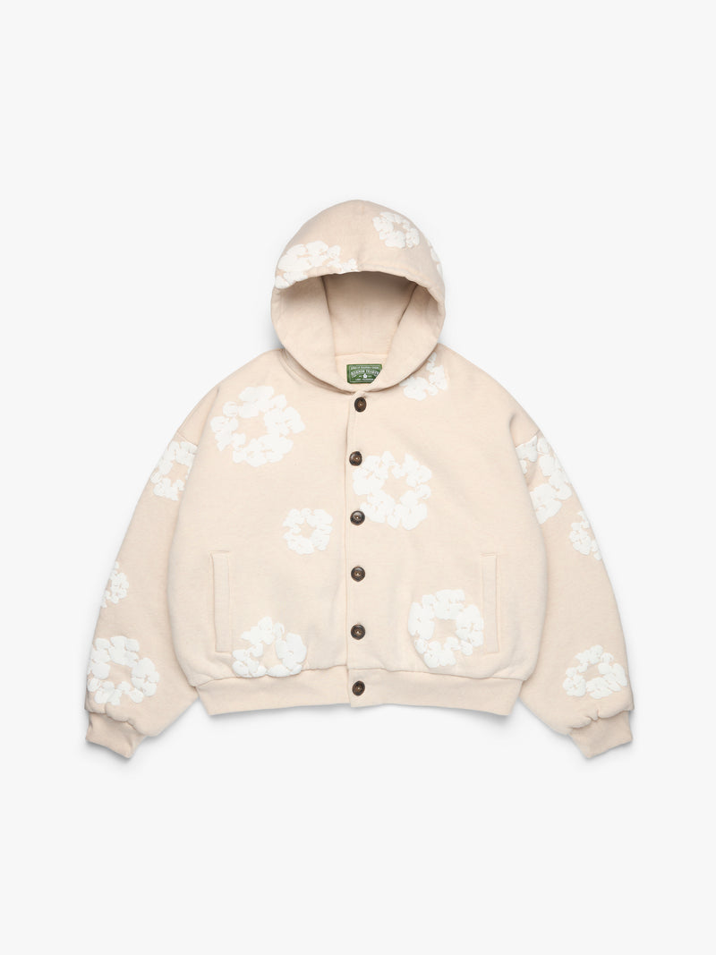 Cotton Wreath Cardigan Hoodie Oatmeal