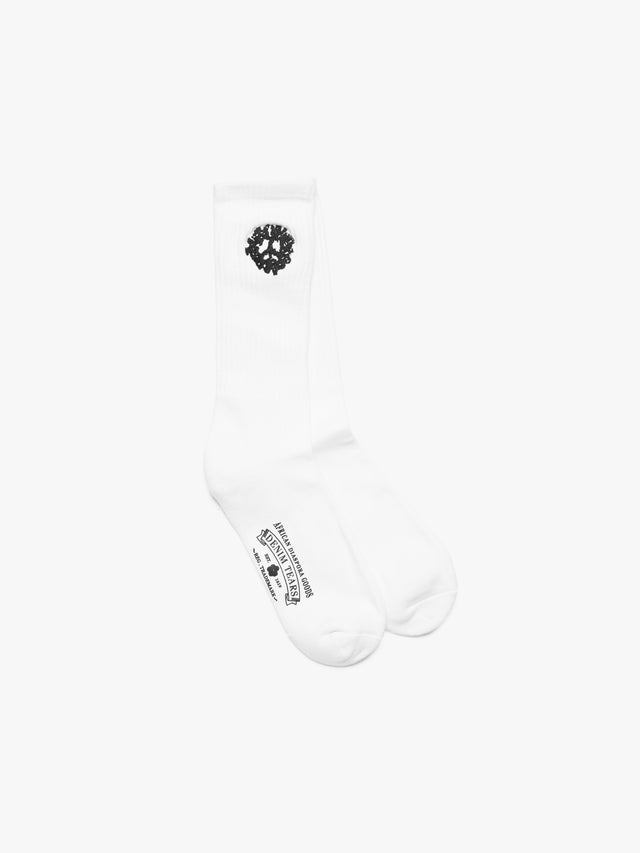 Cotton Peace Wreath 3-Pack Socks White