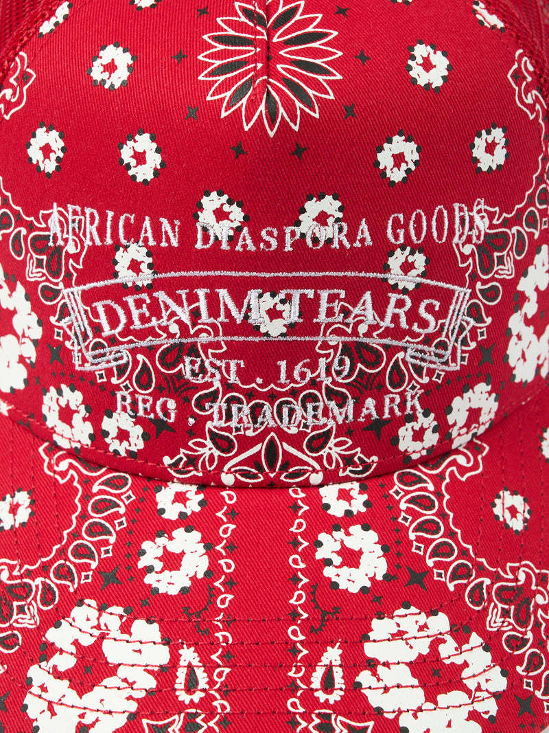 Cotton Wreath Paisley ADG Stamp Cap Red