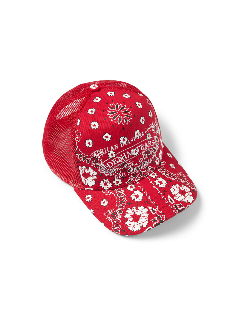 Cotton Wreath Paisley ADG Stamp Cap Red
