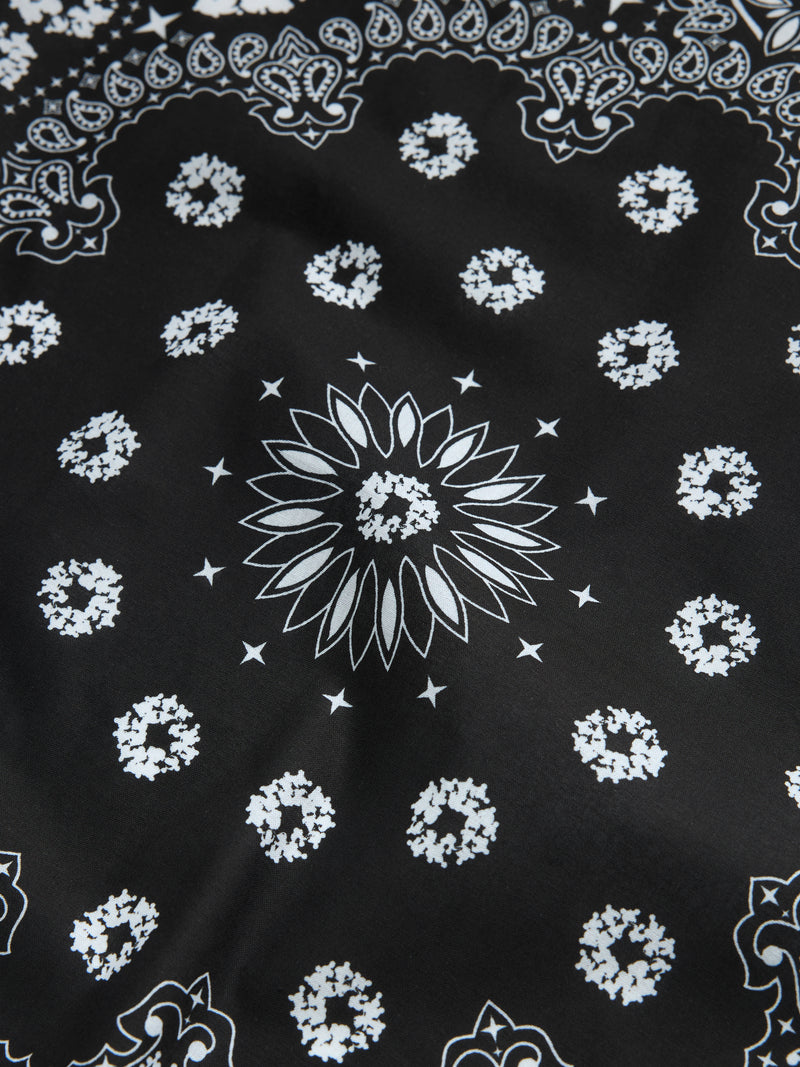 Cotton Wreath Paisley Bandana Black