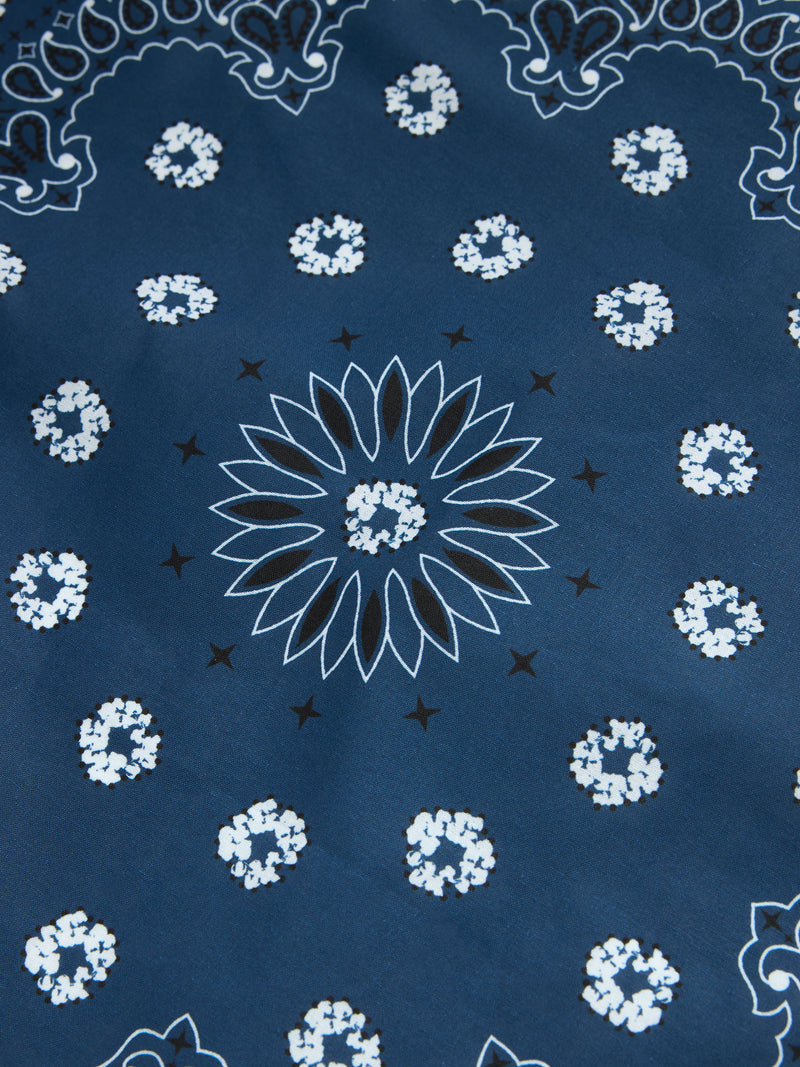 Cotton Wreath Paisley Bandana Navy