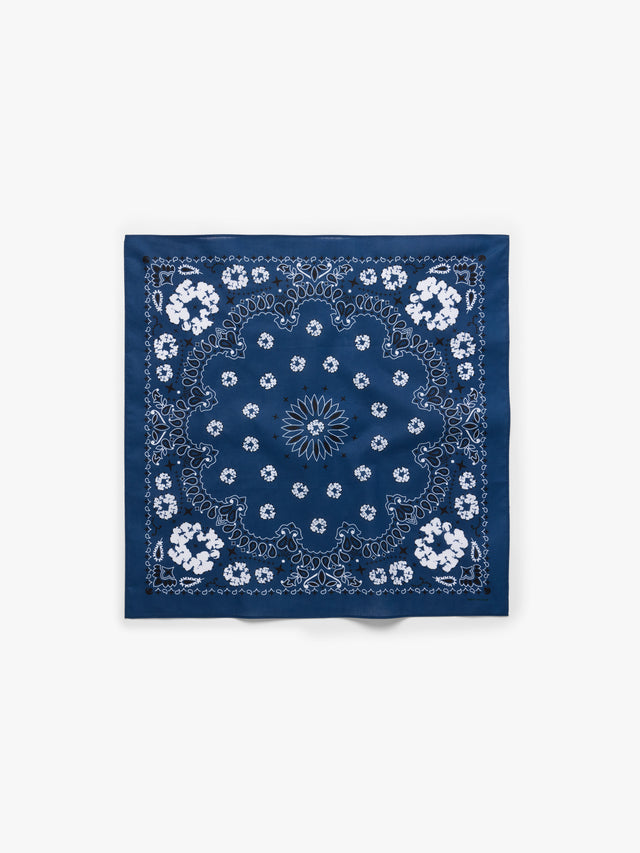 Cotton Wreath Paisley Bandana Navy