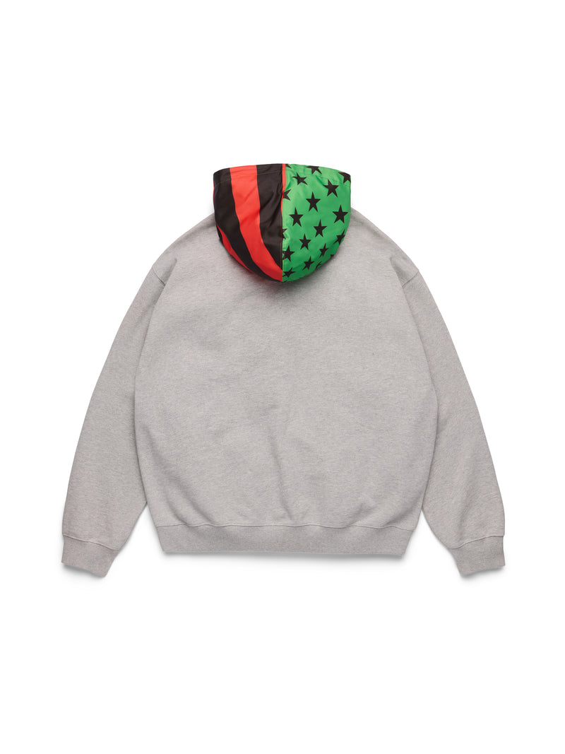 Pan African Peace Wreath Zip Up Hoodie Grey