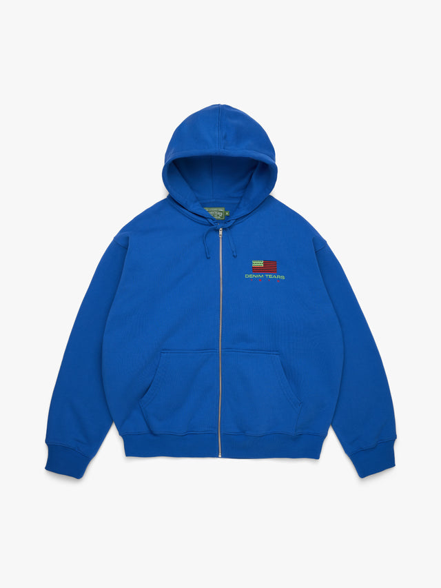 Pan African Zip Hoodie Blue