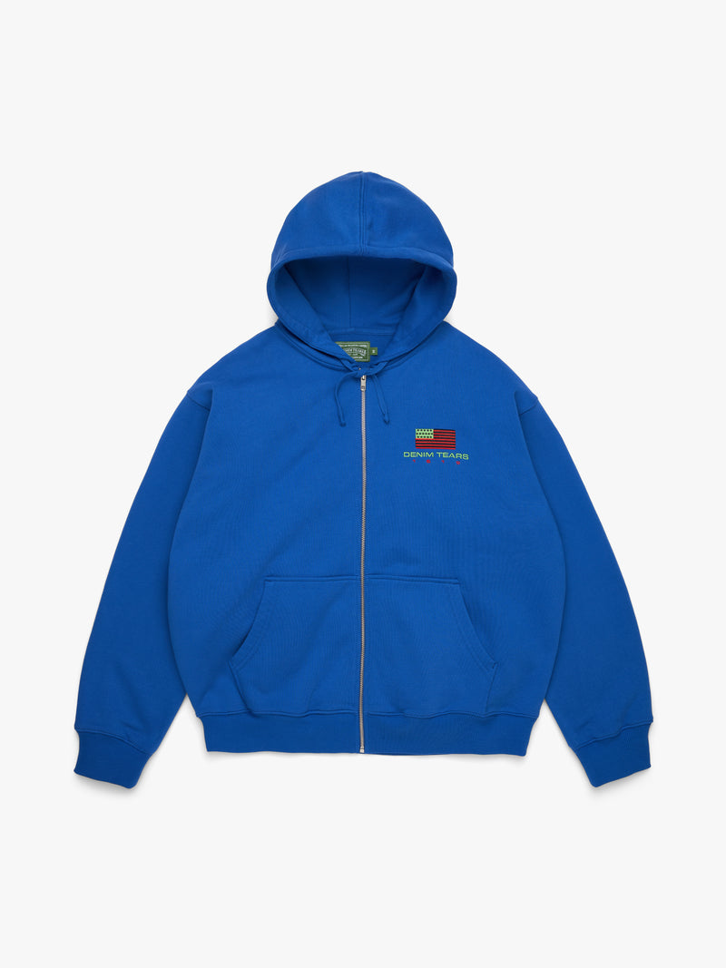 Pan African Zip Hoodie Blue