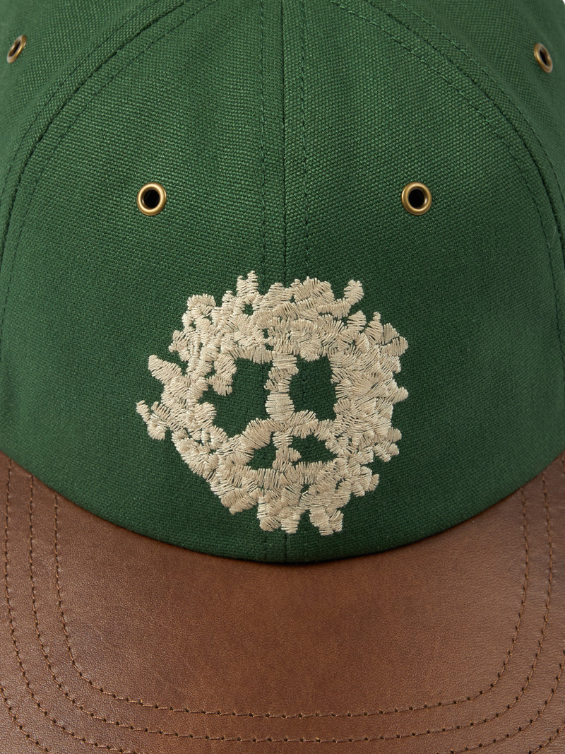 Peace Wreath Leather Brim Cap Rifle Green