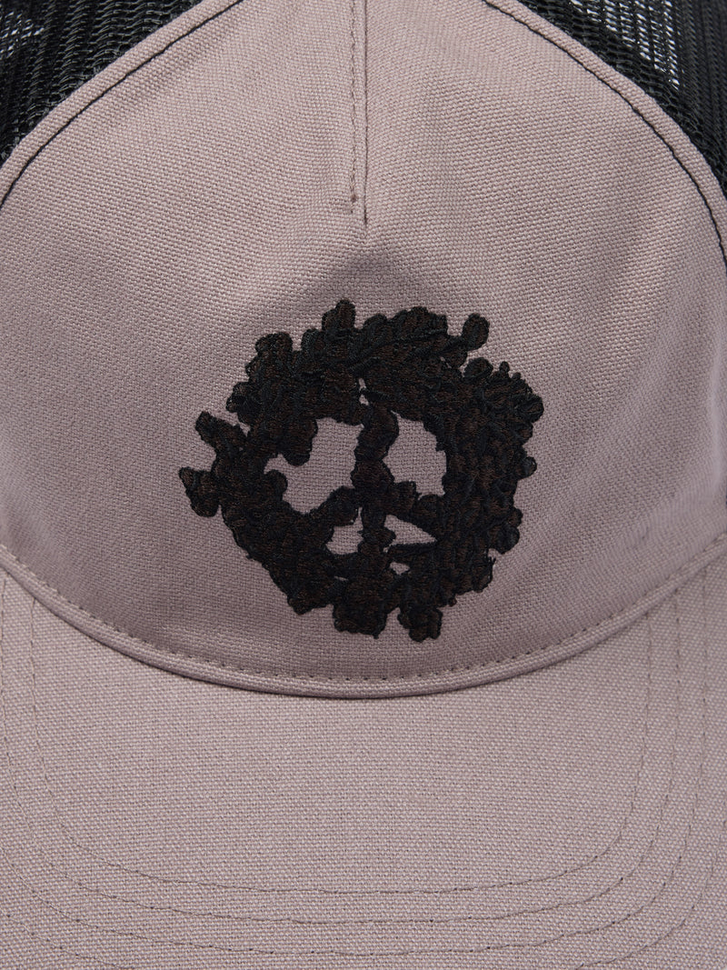 Peace Wreath Trucker Hat Tan