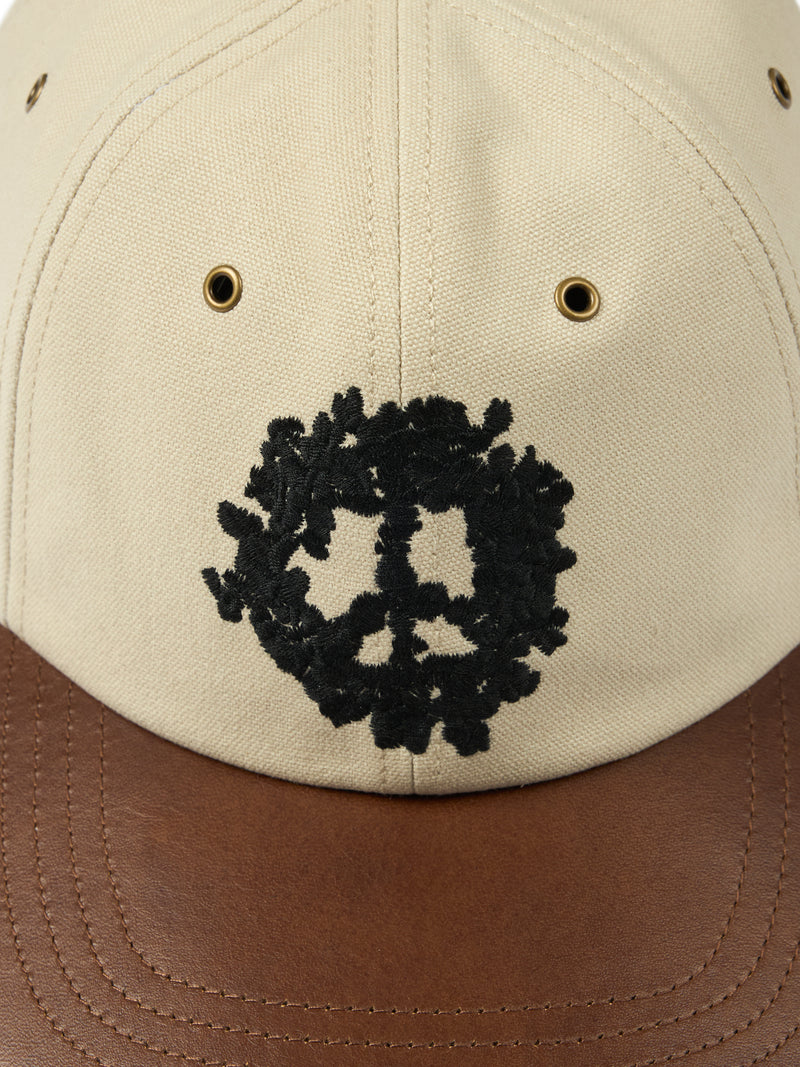 Peace Wreath Leather Brim Cap Creme Brulee