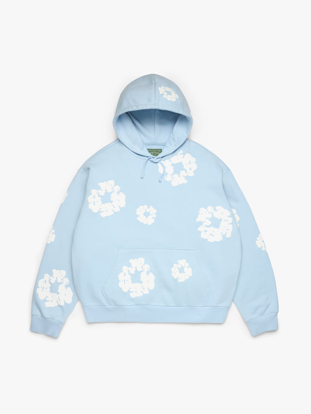 Cotton Wreath Hoodie Powder Blue