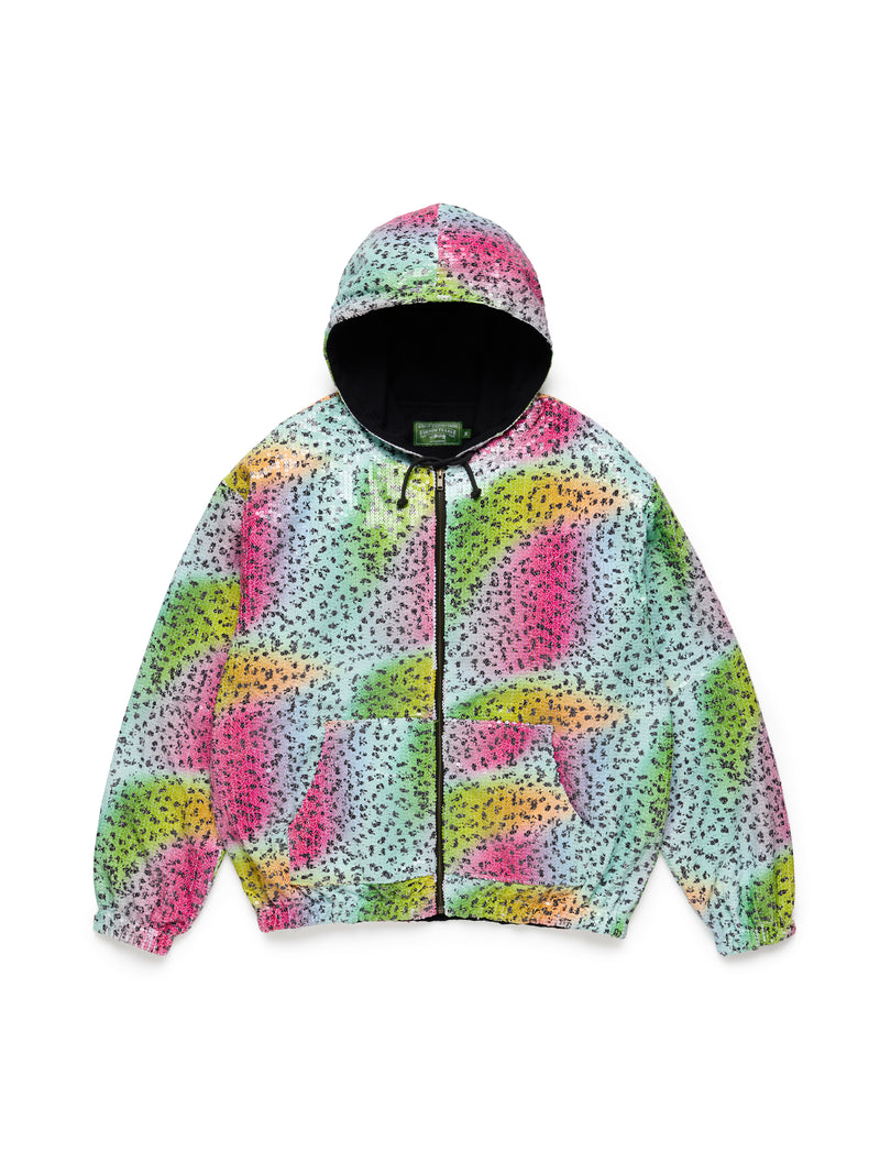 Stüssy Tears Rainbow Trout Sequin Zip Hoodie