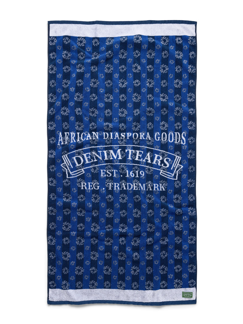 André Leon Talley ADG Monogram Towel Blue
