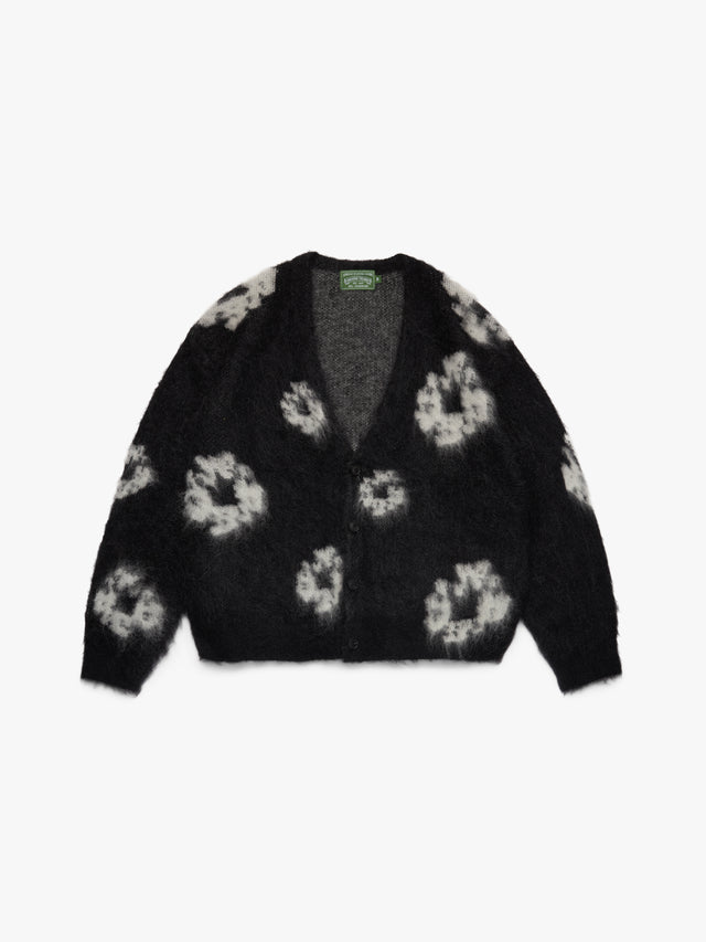 Cotton Wreath Mohair Cardigan Black